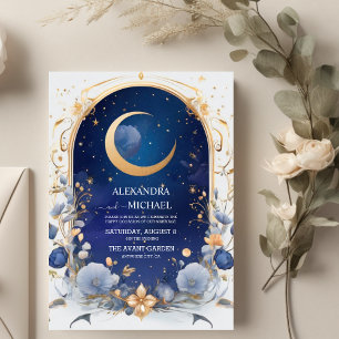 Invitación Boda Tradicional Celestial Noche con Marco