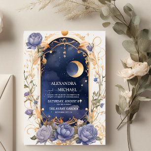 Invitación Boda Tradicional Celestial Noche con Marco