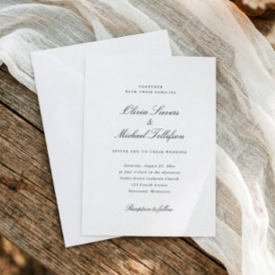 Invitación Boda Tradicional Clásica de Antiguo Dinero