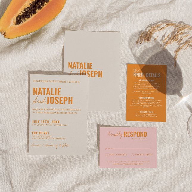 Invitación Boda tradicional colorido moderno y elegante (Subido por el creador)