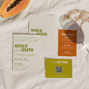 Invitación Boda tradicional colorido moderno y elegante