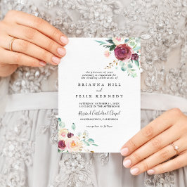 Invitación Boda tradicional contemporáneo de eucalipto floral