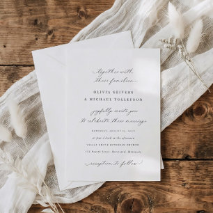 Invitación Boda tradicional de caligrafía elegante clásica