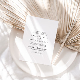 Invitación Boda tradicional de caligrafía moderna