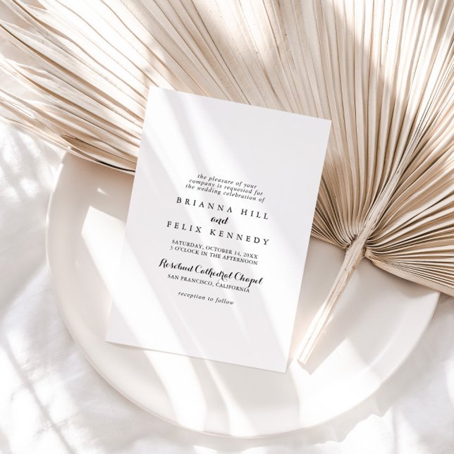 Invitación Boda tradicional de caligrafía moderna (Subido por el creador)