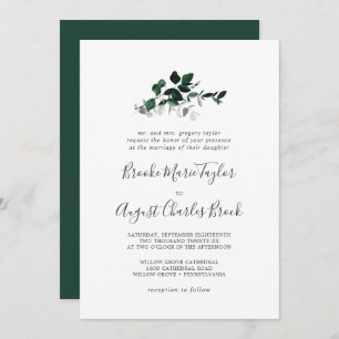 Invitación Boda tradicional de Emerald Greenery
