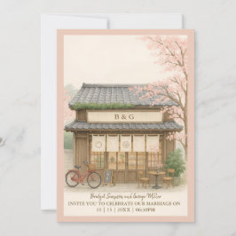 Invitación boda tradicional de la casa de té sakura