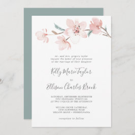 Invitación Boda tradicional de la flor de cerezo de primavera