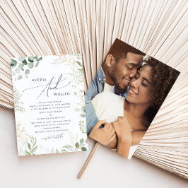 Invitación Boda tradicional de la fotografía de oro de la veg