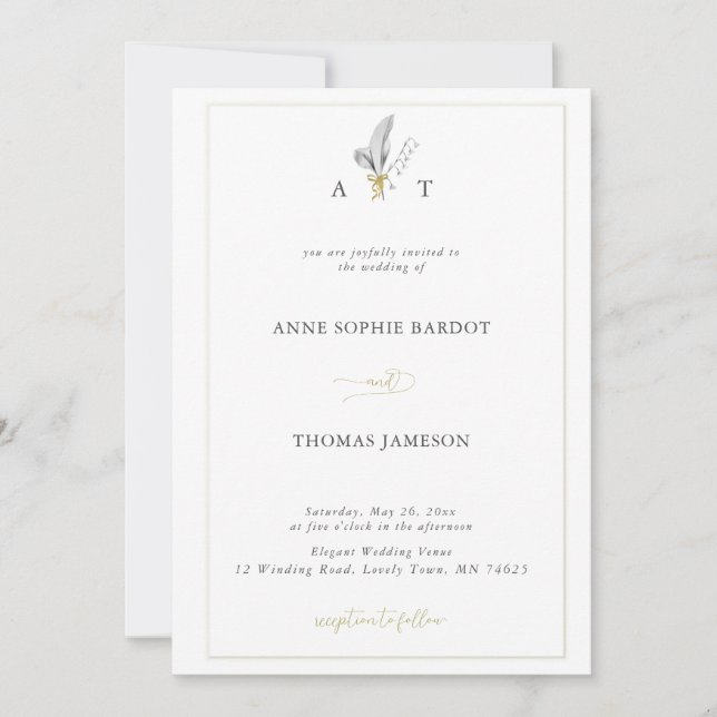 Invitación Boda tradicional de la Primavera de los cuadros (Anverso)