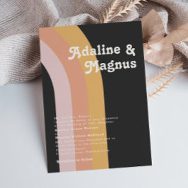 Invitación Boda tradicional del arco iris oscuro de la Retro