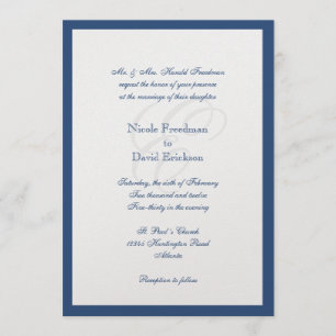 Invitación Boda tradicional del monograma del reflejo de la