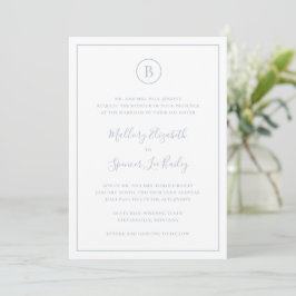 Invitación Boda tradicional Dusty Blue Elegant