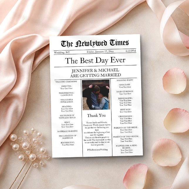 Invitación Boda tradicional en periódico (Subido por el creador)