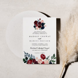 Invitación Boda tradicional floral de la Marina Rosa de Borgo
