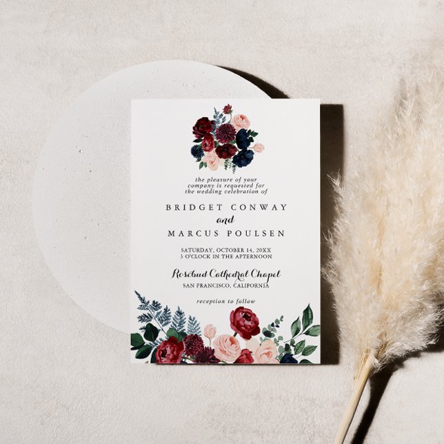 Invitación Boda tradicional floral de la Marina Rosa de Borgo (Subido por el creador)