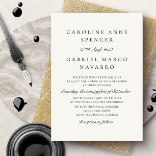 Invitación Boda Tradicional Formal Sencilla