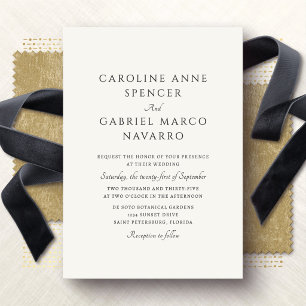 Invitación Boda Tradicional Formal Sencilla