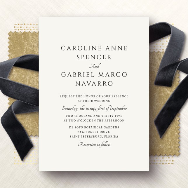 Invitación Boda Tradicional Formal Sencilla (Subido por el creador)