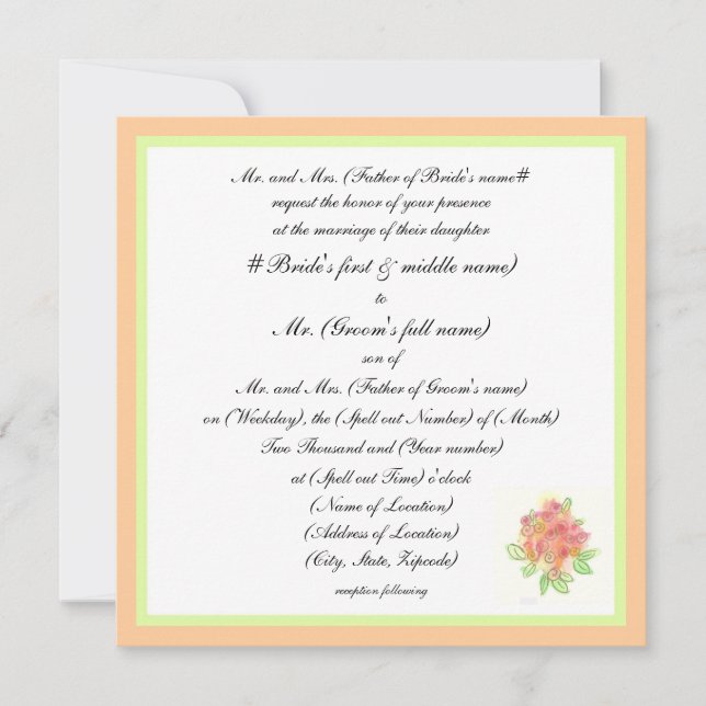Invitación Boda tradicional moderno (Anverso)
