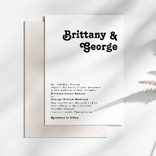 Invitación Boda tradicional moderno de letras retro