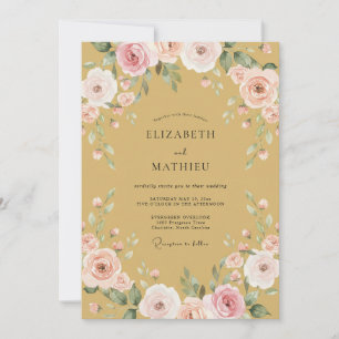 Invitación Boda Tradicional Noble Dorada