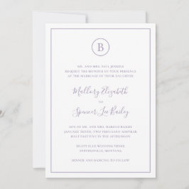 Invitación Boda Tradicional Polvo de Rosa Violeta Todo en Uno