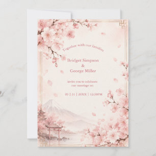 Invitación Boda Tradicional Sakura Monte fuji Elegancia