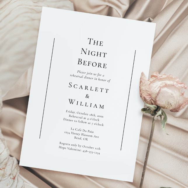 Invitación Boda Tradicional Simple La Noche Antes (Subido por el creador)