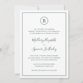 Invitación Boda Tradicional Todo En Uno Bosque Verde
