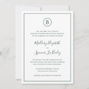 Invitación Boda Tradicional Todo En Uno Bosque Verde