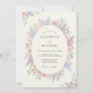 Invitación Boda tranquila de lavanda en primavera