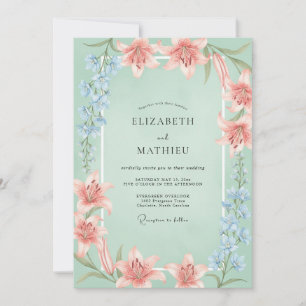 Invitación Boda Tranquila de Lirio Verde Menta