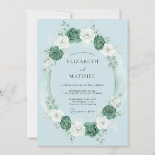 Invitación Boda Tranquila de Primavera en Azul Polvo