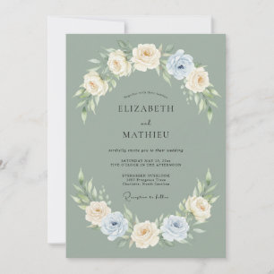 Invitación Boda Tranquila de Primavera en Verde Salvia