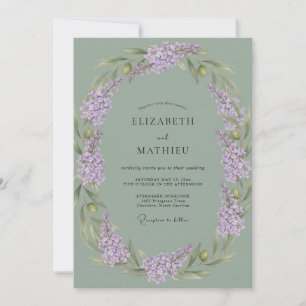 Invitación Boda Tranquila de Verde Salvia y Lila