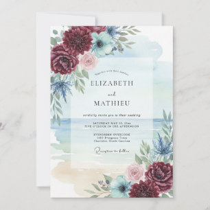 Invitación Boda tranquila junto al mar en Borgoña