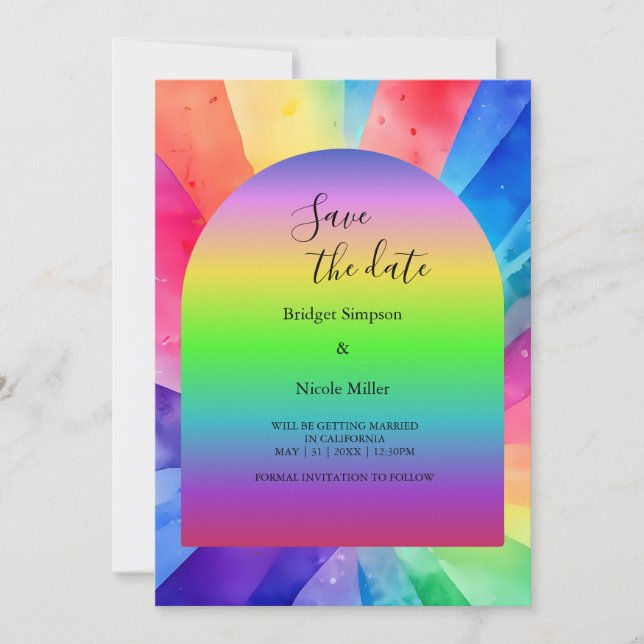 Invitación boda transgénero de blgbtq (Anverso)