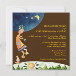 Invitación Boda tribal Kokopelli Brown del suroeste