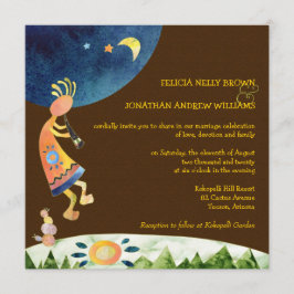 Invitación Boda tribal Kokopelli Brown del suroeste