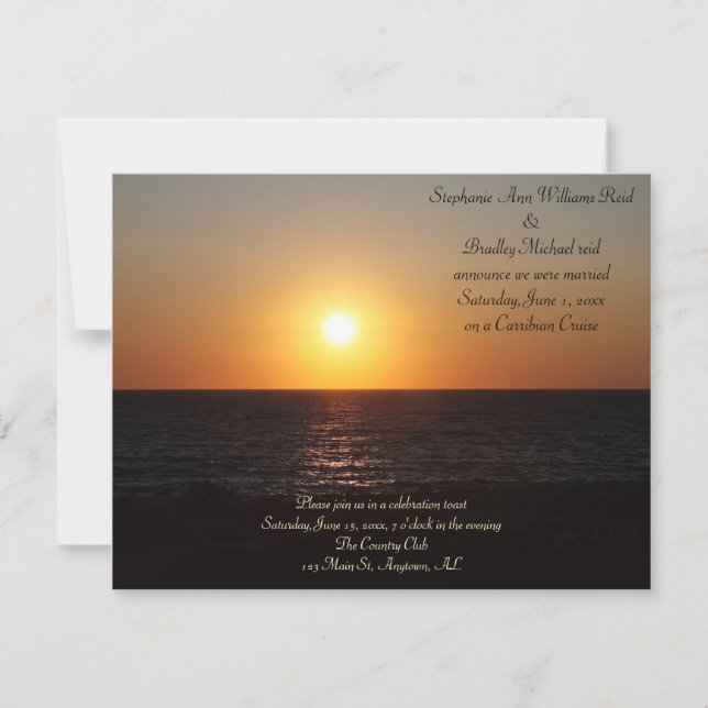 Invitación Boda tropical (Anverso)