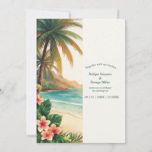 Invitación boda tropical aloha playa de Hawaii Palma Costera