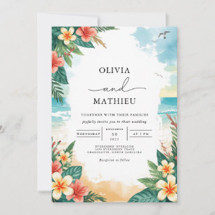 Invitación Boda Tropical Beach Bliss