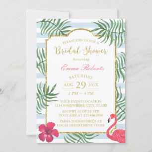 Invitación Boda Tropical Beach Boda Moderna Stripe Bridal Sho