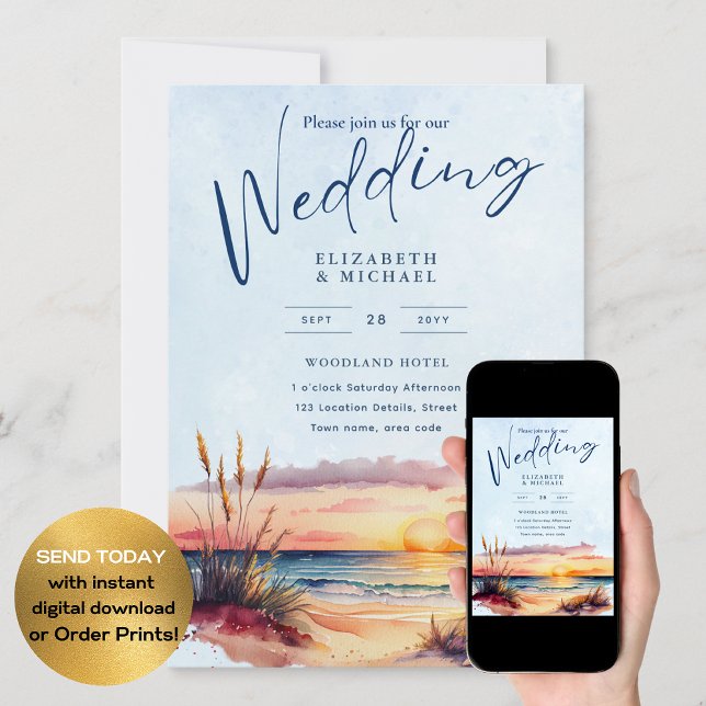 Invitación Boda Tropical Beach Coastal de Destino Solar (Subido por el creador)