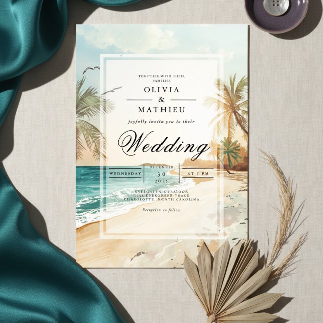 Invitación Boda Tropical Beach Scene (Subido por el creador)