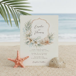 Invitación Boda Tropical Boho en la Cresta de la Playa