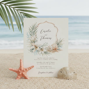 Invitación Boda Tropical Boho en la Cresta de la Playa