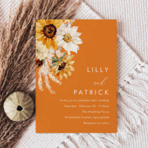 Invitación Boda Tropical Boho Girasol