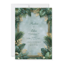 Boda Tropical Bordada Dorada con Textura a Menta